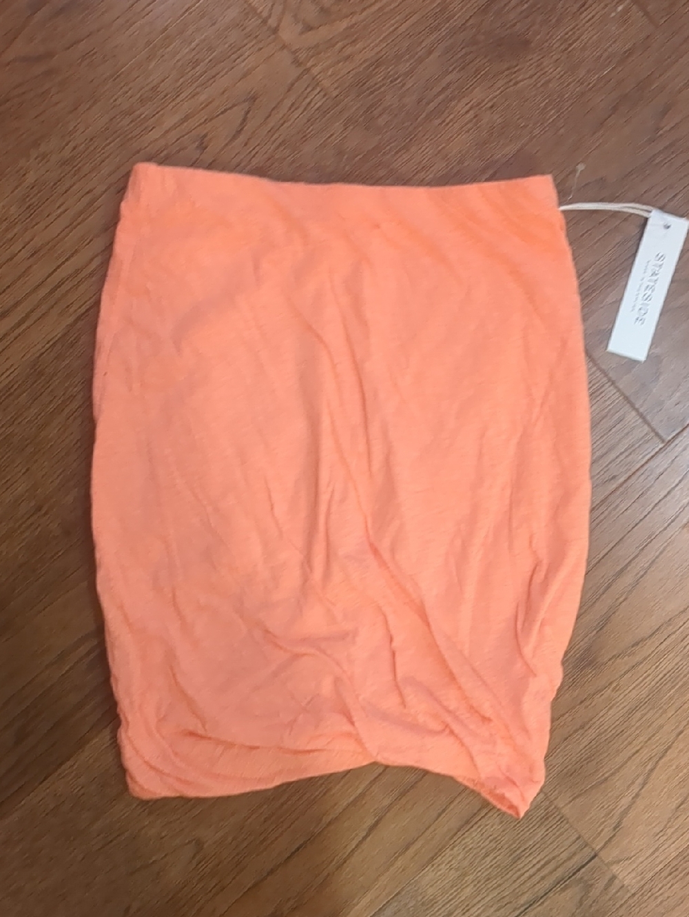 Stateside Coral-Orange Mini Tube Skirt